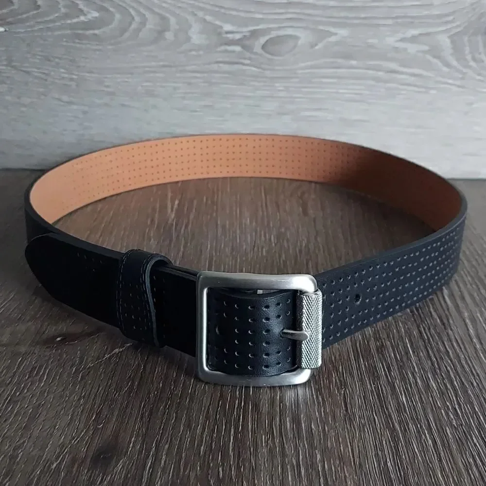 Nike Black Golf Perforated Leather Belt Small